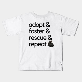 Adopt, foster, rescue, repeat bunny Kids T-Shirt